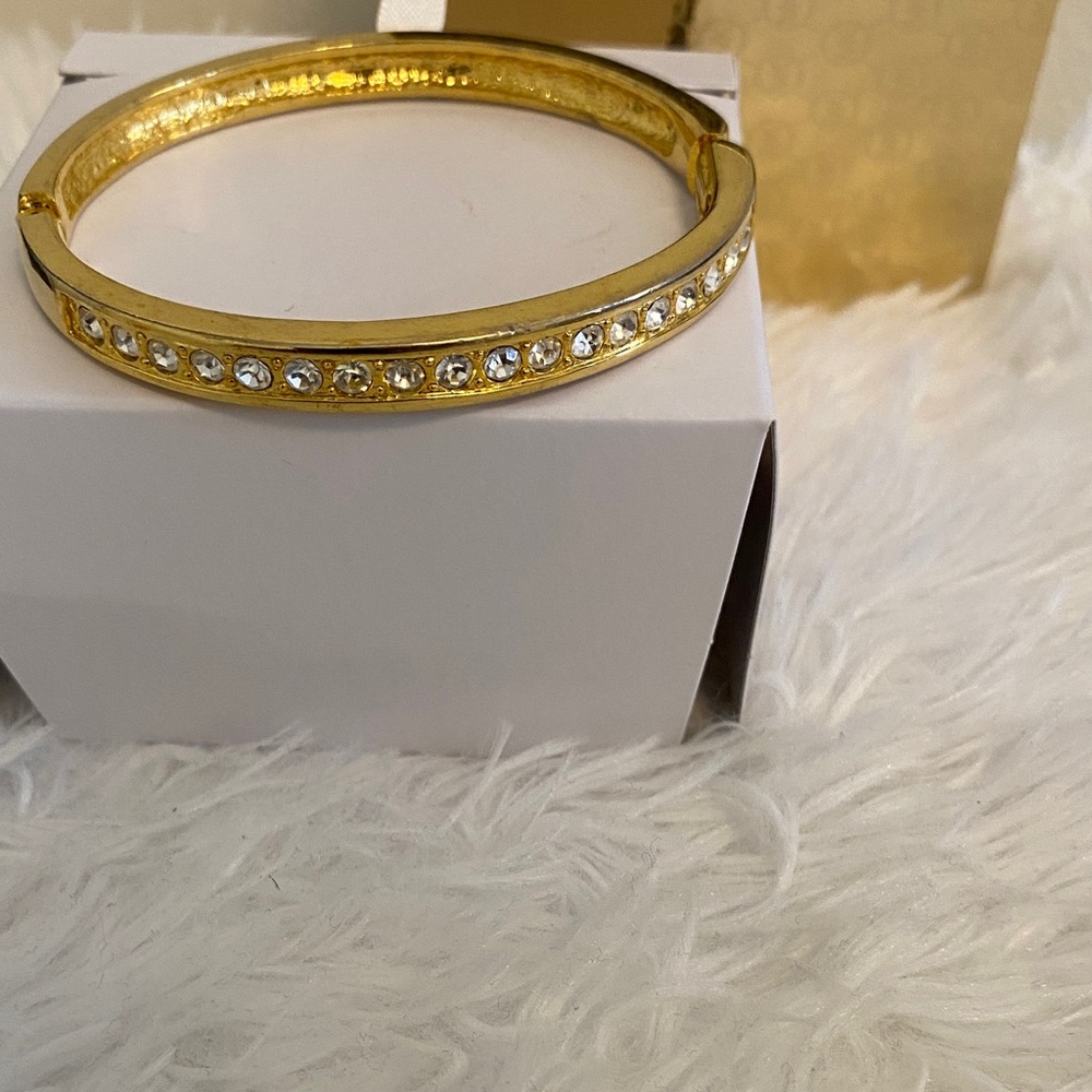 Elegant Gold and Silver Bangle Bracelet